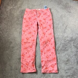 Levi's Coral Perfectly Slimming 512 Straight Leg Floral Print Jeans SIZE 30x32